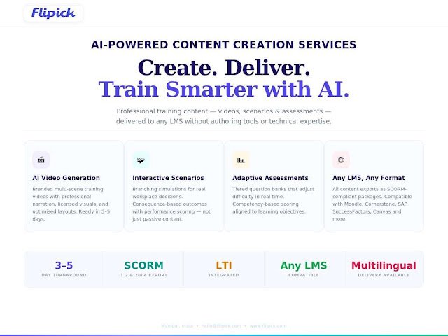 Flipick Launches AI-Powered Training Content Creation Services for Any LMS